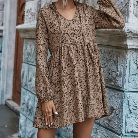 Fun and Fabulous Animal Print BabyDoll Dress - Picture 5 of 7